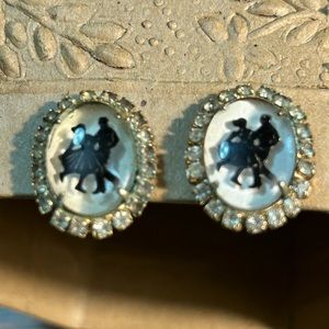 Vintage Square Dance Clip Earrings.                       1950’s